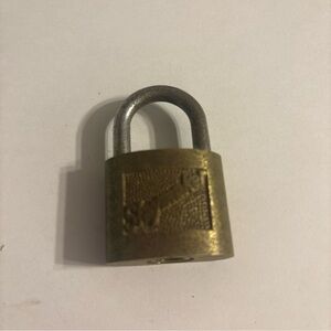 Vintage Metal Padlock Without Key. Slaymaker Brass Lock
